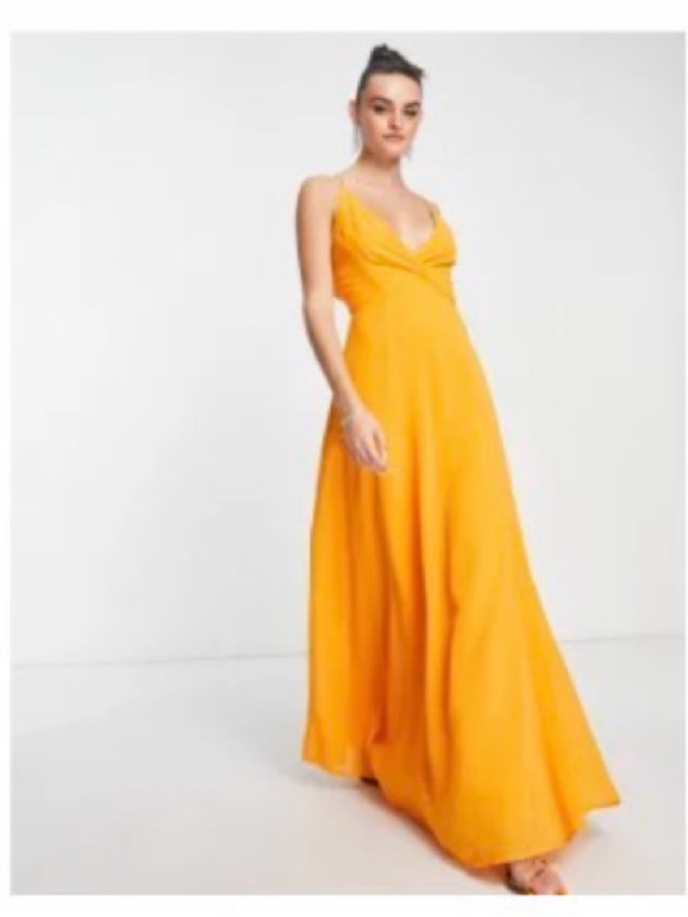 ASOS Bright Yellow Maxi Dress with V-Neck